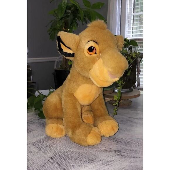 Vintage Disney Store The Lion King Simba Plush Stuffed Toy 13" Tall 90s - Picture 1 of 8